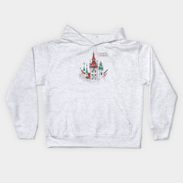 Old Town Hall in Munich, Germany Kids Hoodie by kavalenkava